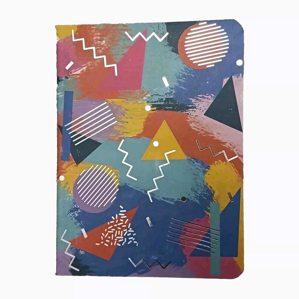 Notebook Journal ARTSY‎ Geometric SILVER LEAF Lined Pages Composition Stationary